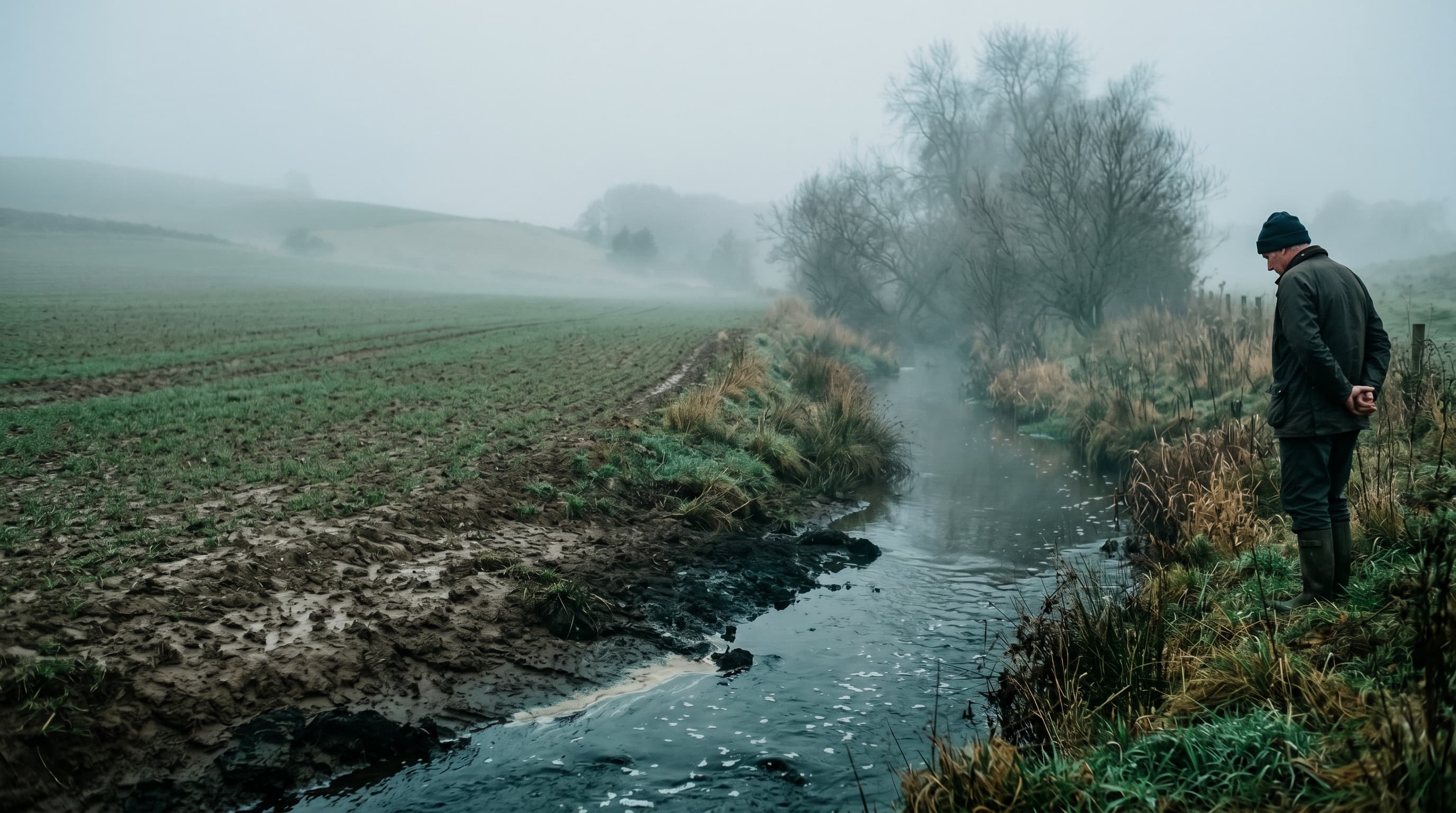 Landwirtschaftliches Feld in Luxemburg und nitratbelastetes Grundwasser